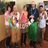 Team members dressed up for a Hawaiian luau. 